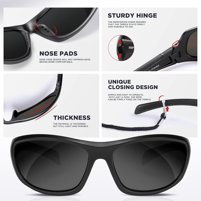 RIVBOS Polarized Sunglasses UV400 Protection for Men's and Women's Fishing, Cycling, and Outdoor Activities RB832 - Image 3